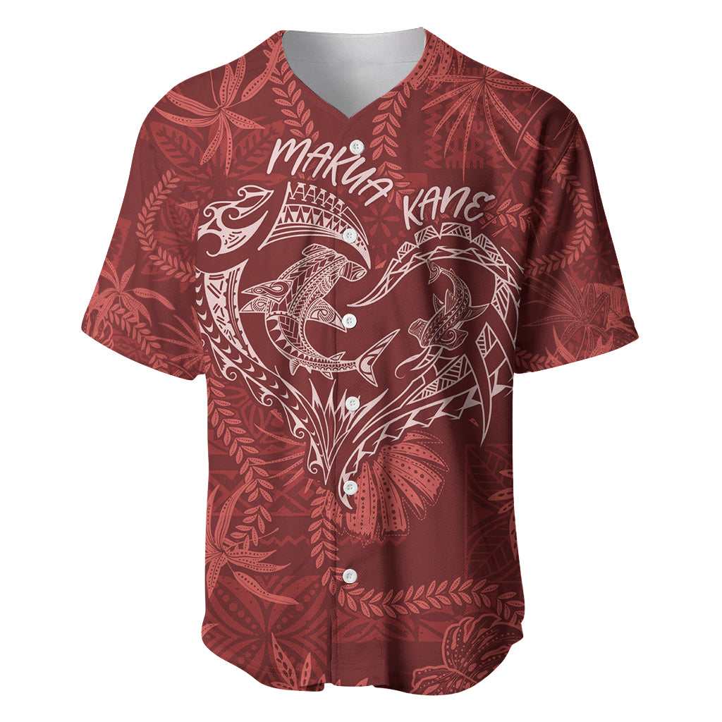 Hawaii Father's Day Vintage Lei Baseball Jersey Hauoli la Makuakane - Red LT7 Red - Polynesian Pride
