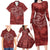 Hawaii Father's Day Vintage Lei Family Matching Long Sleeve Bodycon Dress and Hawaiian Shirt Hauoli la Makuakane - Red