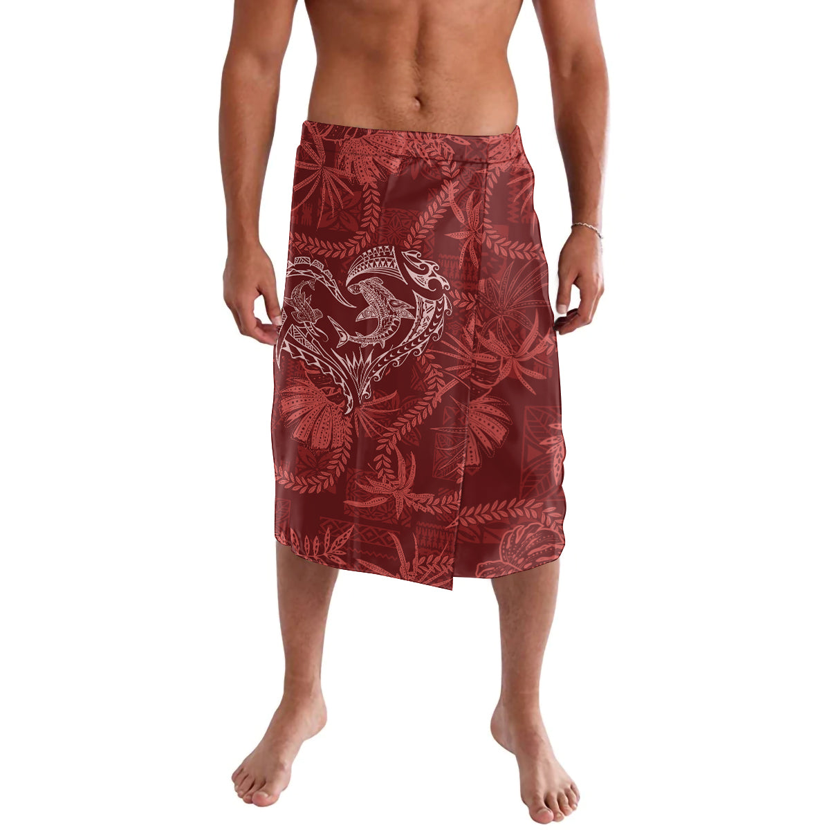 Hawaii Father's Day Vintage Lei Lavalava Hauoli la Makuakane - Red LT7 Red - Polynesian Pride