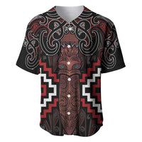 Maori Taiaha Whakairo Personalized Baseball Jersey Red Poutama Motifs LT7 Red - Polynesian Pride