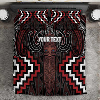Maori Taiaha Whakairo Personalized Bedding Set Red Poutama Motifs LT7 Red - Polynesian Pride