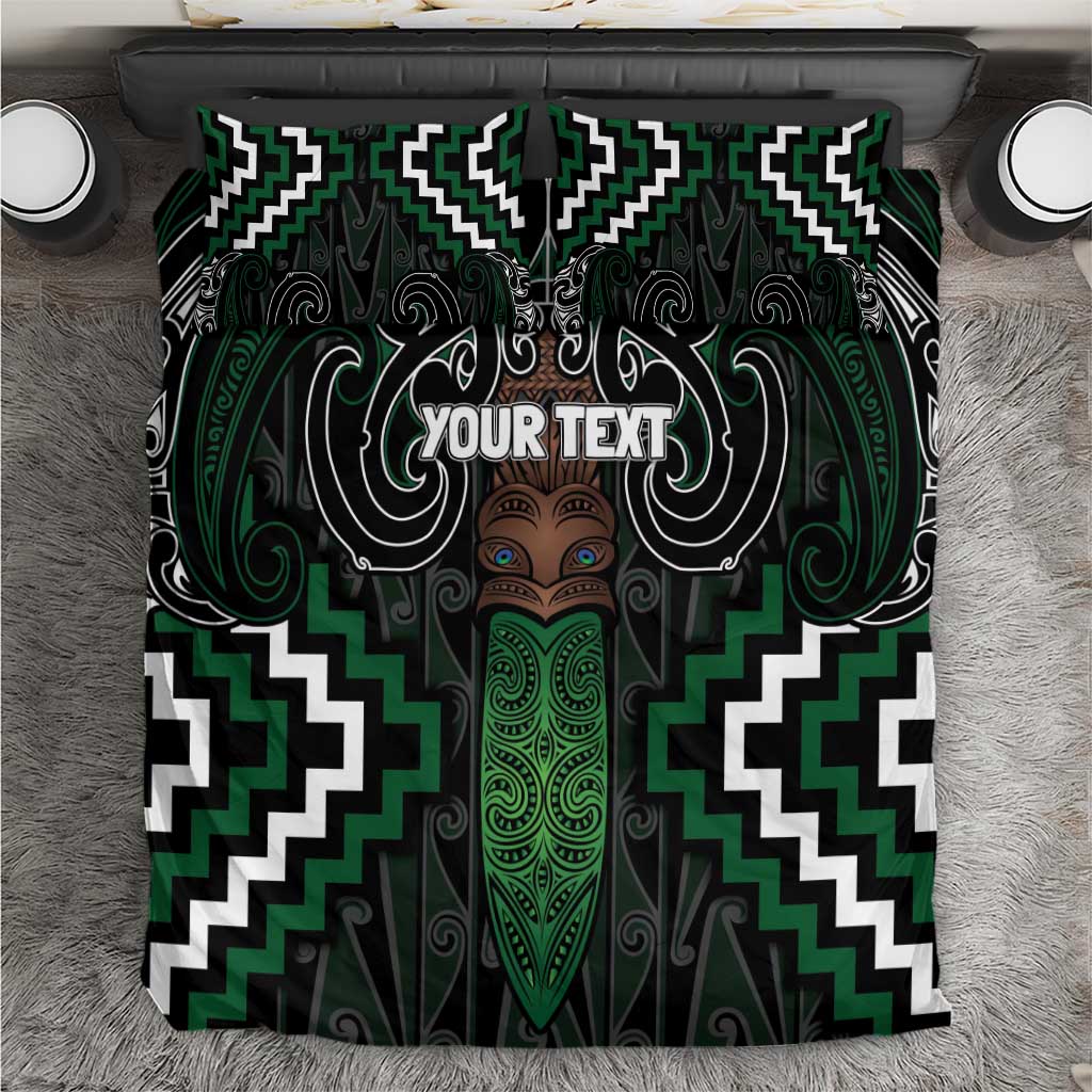 Maori Taiaha Pounamu Whakairo Personalized Bedding Set Jade Poutama Motifs LT7 Jade - Polynesian Pride
