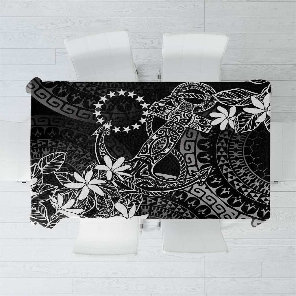Black Kuki Airani Tapakau Tablecloth Tribal Anchor Mix Tiare LT7 Black - Polynesian Pride