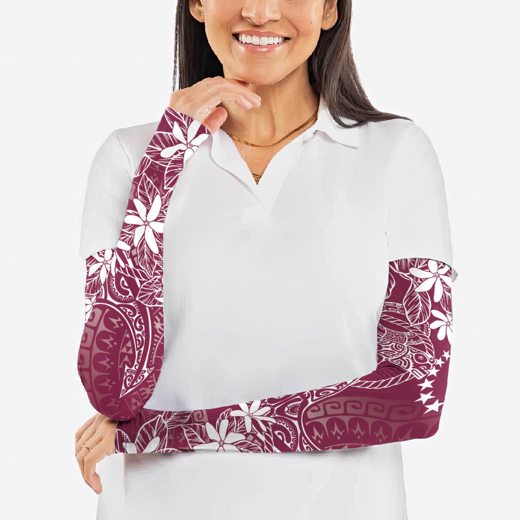 Maroon Kuki Airani Tapakau Arm Sleeves Tribal Anchor Mix Tiare LT7 - Polynesian Pride