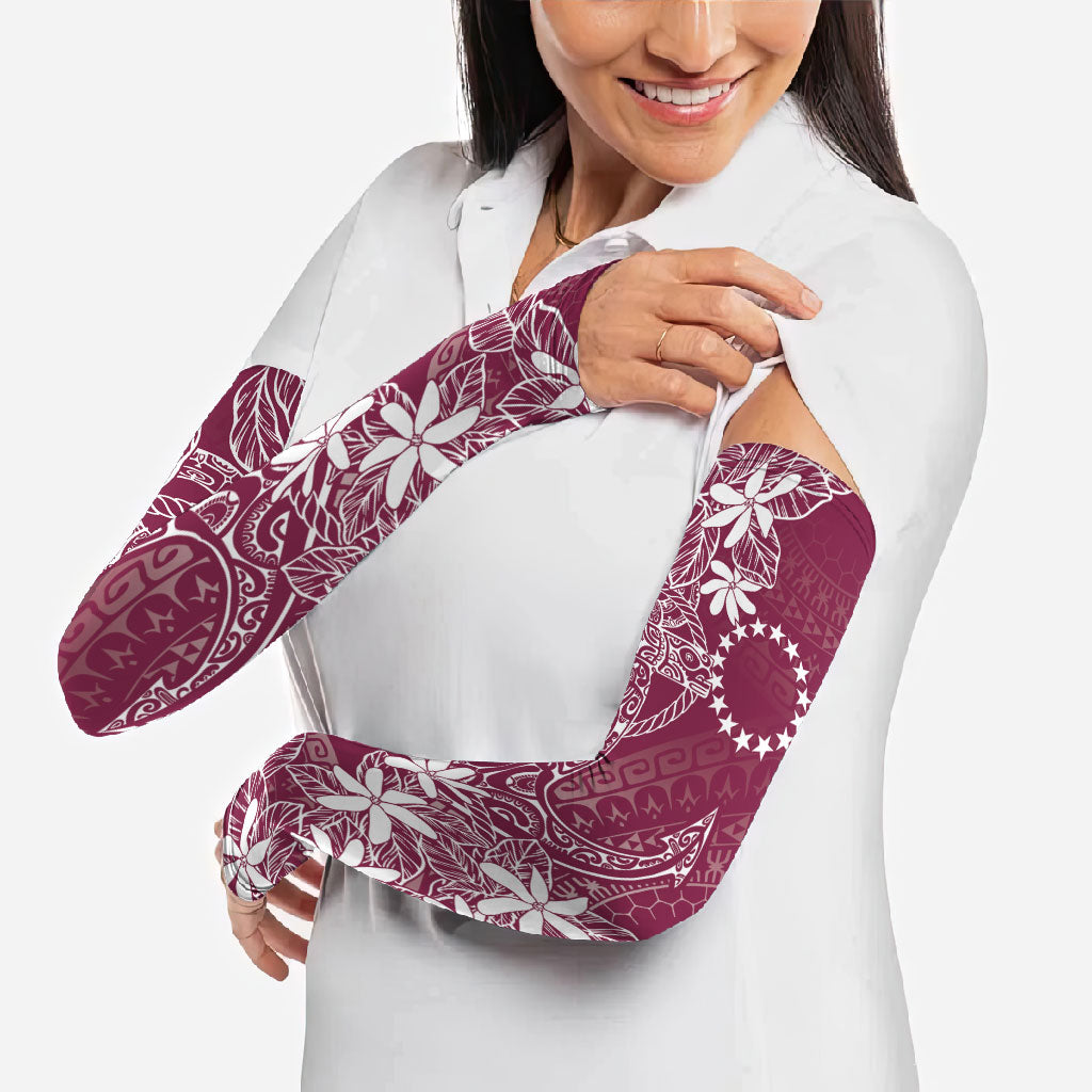 Maroon Kuki Airani Tapakau Arm Sleeves Tribal Anchor Mix Tiare LT7 - Polynesian Pride