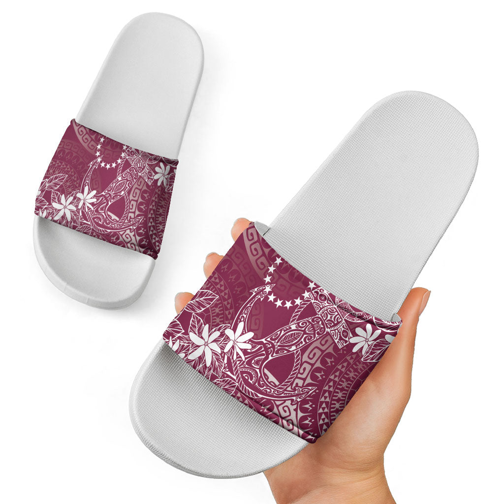 Maroon Kuki Airani Tapakau Slide Sandals Tribal Anchor Mix Tiare LT7 - Polynesian Pride