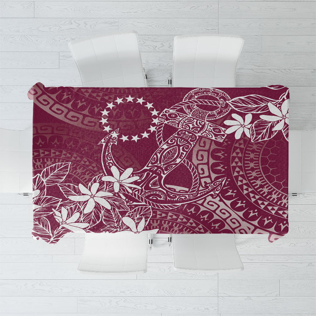 Maroon Kuki Airani Tapakau Tablecloth Tribal Anchor Mix Tiare LT7 Maroon - Polynesian Pride