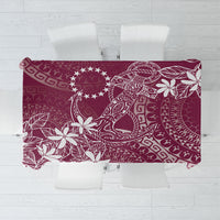 Maroon Kuki Airani Tapakau Tablecloth Tribal Anchor Mix Tiare LT7 Maroon - Polynesian Pride