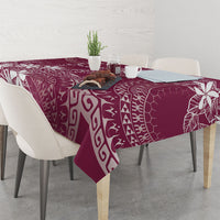 Maroon Kuki Airani Tapakau Tablecloth Tribal Anchor Mix Tiare LT7 - Polynesian Pride