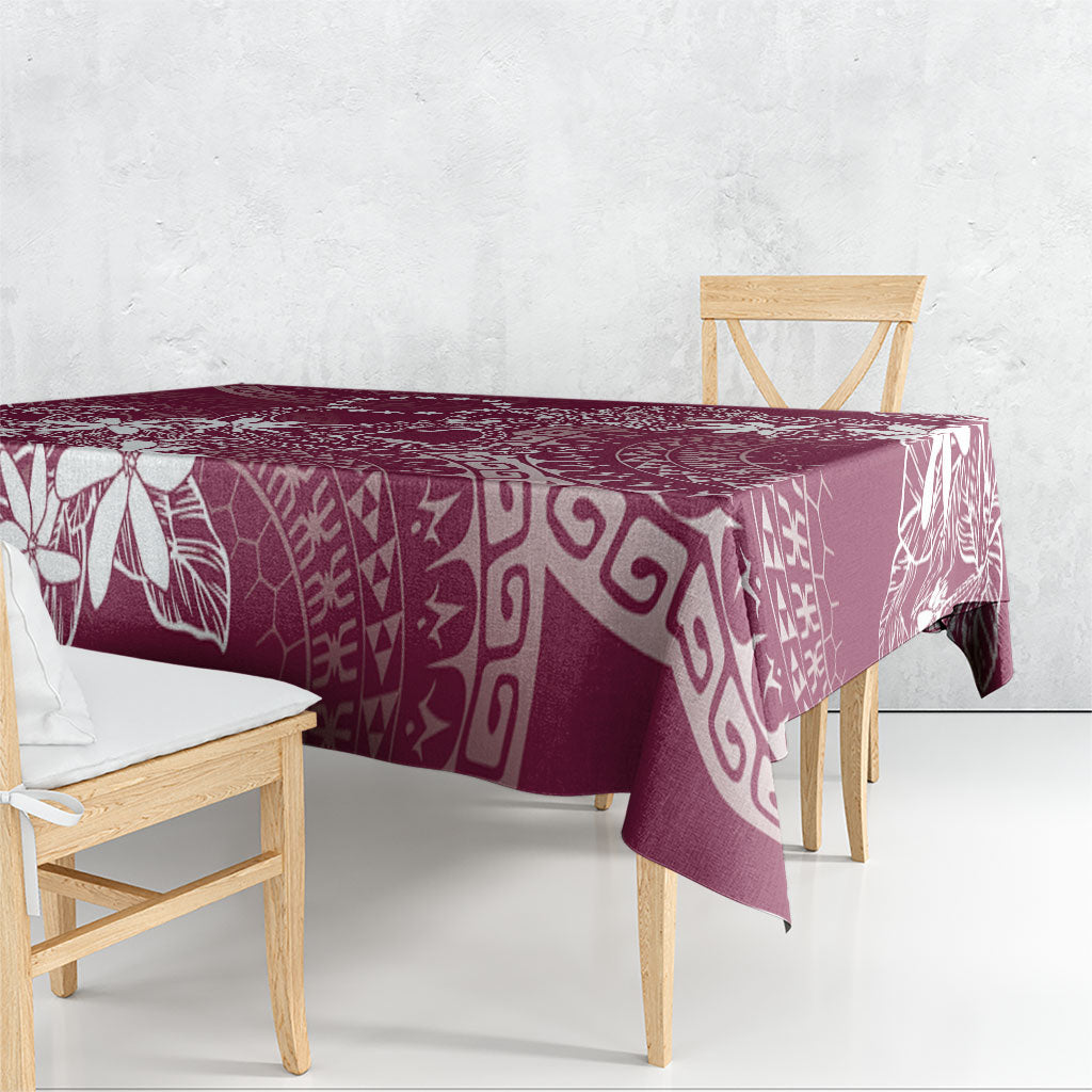 Maroon Kuki Airani Tapakau Tablecloth Tribal Anchor Mix Tiare LT7 - Polynesian Pride