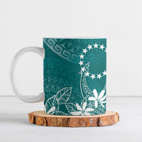Teal Kuki Airani Tapakau Ceramic Mug Tribal Anchor Mix Tiare LT7 Teal - Polynesian Pride