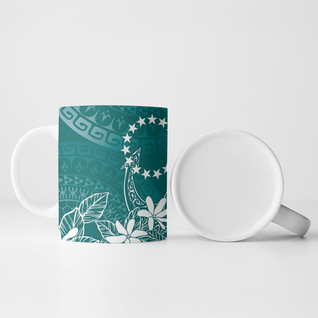 Teal Kuki Airani Tapakau Ceramic Mug Tribal Anchor Mix Tiare LT7 - Polynesian Pride