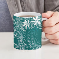 Teal Kuki Airani Tapakau Ceramic Mug Tribal Anchor Mix Tiare LT7 - Polynesian Pride