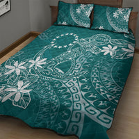 Teal Kuki Airani Tapakau Quilt Bed Set Tribal Anchor Mix Tiare LT7 - Polynesian Pride