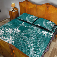 Teal Kuki Airani Tapakau Quilt Bed Set Tribal Anchor Mix Tiare LT7 - Polynesian Pride