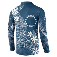 Navy Kuki Airani Tapakau Button Sweatshirt Tribal Anchor Mix Tiare LT7 - Polynesian Pride