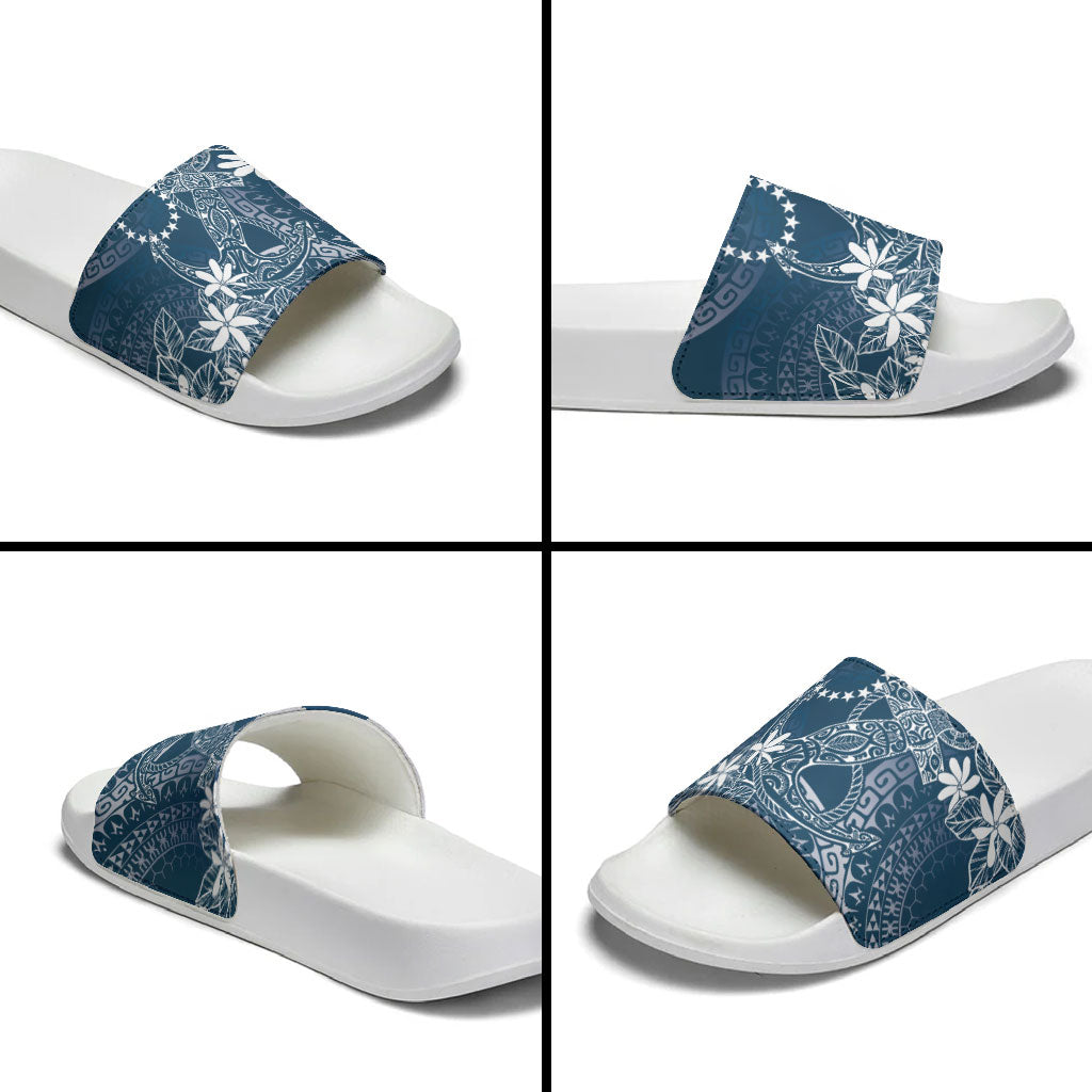 Navy Kuki Airani Tapakau Slide Sandals Tribal Anchor Mix Tiare LT7 - Polynesian Pride