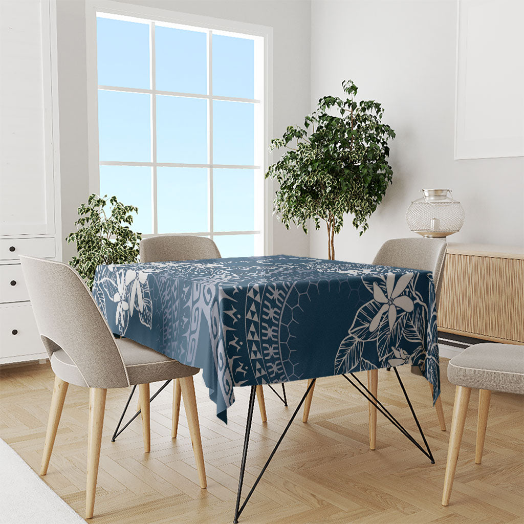 Navy Kuki Airani Tapakau Tablecloth Tribal Anchor Mix Tiare LT7 - Polynesian Pride