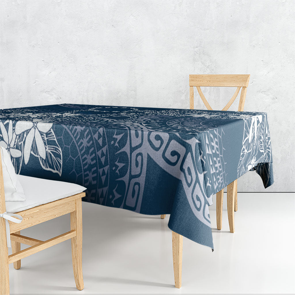 Navy Kuki Airani Tapakau Tablecloth Tribal Anchor Mix Tiare LT7 - Polynesian Pride