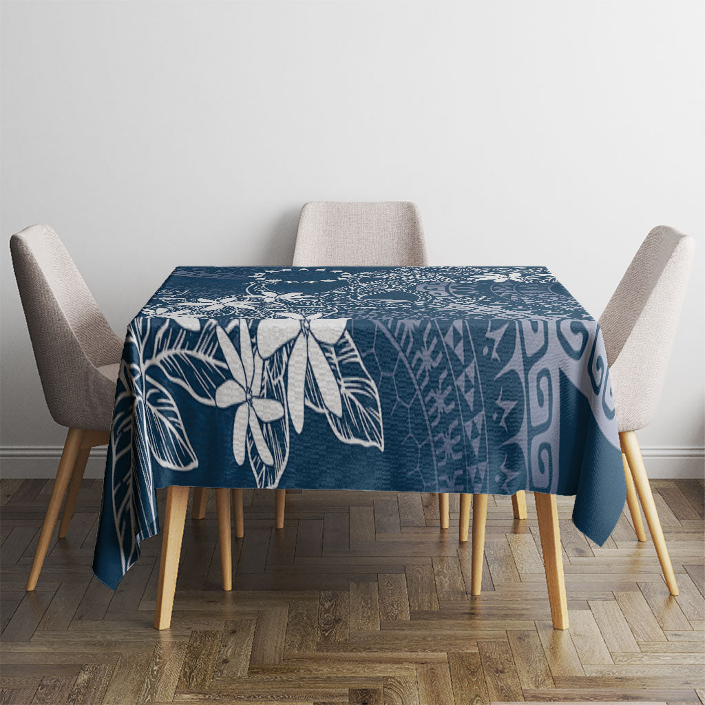 Navy Kuki Airani Tapakau Tablecloth Tribal Anchor Mix Tiare LT7 - Polynesian Pride