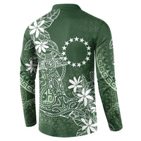 Sage Green Kuki Airani Tapakau Button Sweatshirt Tribal Anchor Mix Tiare LT7 - Polynesian Pride