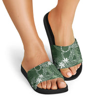 Sage Green Kuki Airani Tapakau Slide Sandals Tribal Anchor Mix Tiare LT7 - Polynesian Pride