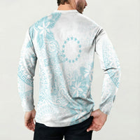 Turquoise Kuki Airani Tapakau Button Sweatshirt Tribal Anchor Mix Tiare LT7 - Polynesian Pride