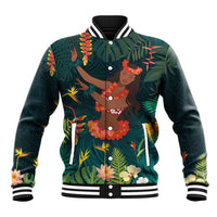 Hawaii Hula Girl Vintage Baseball Jacket Tropical Forest LT7 Unisex Colorful - Polynesian Pride
