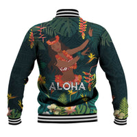 Hawaii Hula Girl Vintage Baseball Jacket Tropical Forest LT7 - Polynesian Pride