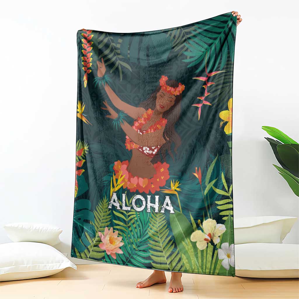 Hawaii Hula Girl Vintage Blanket Tropical Forest LT7 - Polynesian Pride