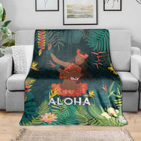 Hawaii Hula Girl Vintage Blanket Tropical Forest LT7 - Polynesian Pride