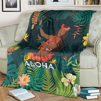 Hawaii Hula Girl Vintage Blanket Tropical Forest LT7 - Polynesian Pride