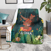 Hawaii Hula Girl Vintage Blanket Tropical Forest LT7 - Polynesian Pride