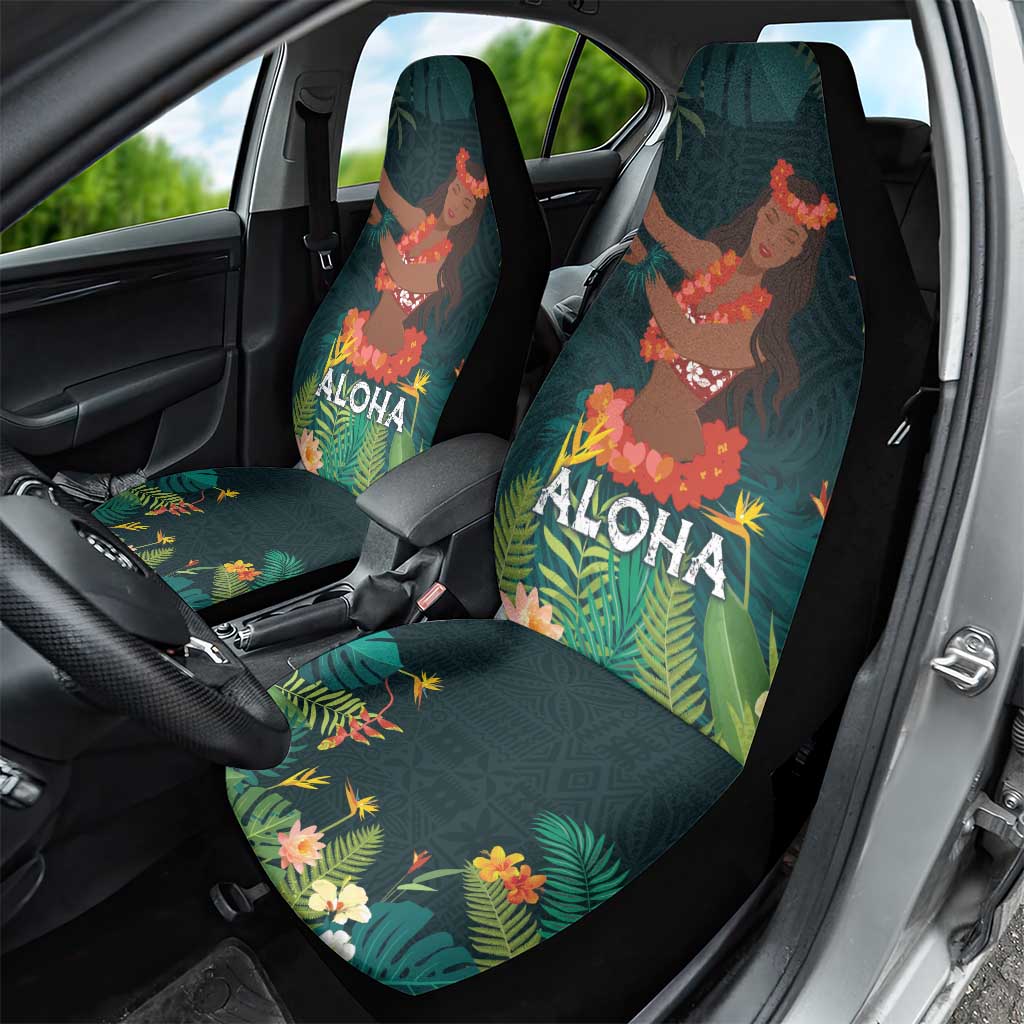 Hawaii Hula Girl Vintage Car Seat Cover Tropical Forest LT7 - Polynesian Pride