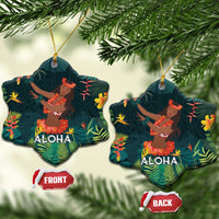 Hawaii Hula Girl Vintage Ceramic Ornament Tropical Forest LT7 Snow Flake Colorful - Polynesian Pride
