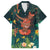 Hawaii Hula Girl Vintage Family Matching Off The Shoulder Long Sleeve Dress and Hawaiian Shirt Tropical Forest