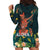 Hawaii Hula Girl Vintage Hoodie Dress Tropical Forest