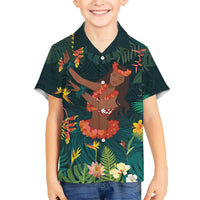 Hawaii Hula Girl Vintage Kid Hawaiian Shirt Tropical Forest LT7 Kid Colorful - Polynesian Pride