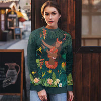 Hawaii Hula Girl Vintage Ugly Christmas Sweater Tropical Forest LT7 - Polynesian Pride