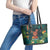 Hawaii Hula Girl Vintage Leather Tote Bag Tropical Forest