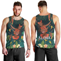 Hawaii Hula Girl Vintage Men Tank Top Tropical Forest LT7 - Polynesian Pride