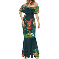 Hawaii Hula Girl Vintage Mermaid Dress Tropical Forest LT7 - Polynesian Pride