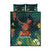 Hawaii Hula Girl Vintage Quilt Bed Set Tropical Forest