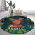 Hawaii Hula Girl Vintage Round Carpet Tropical Forest