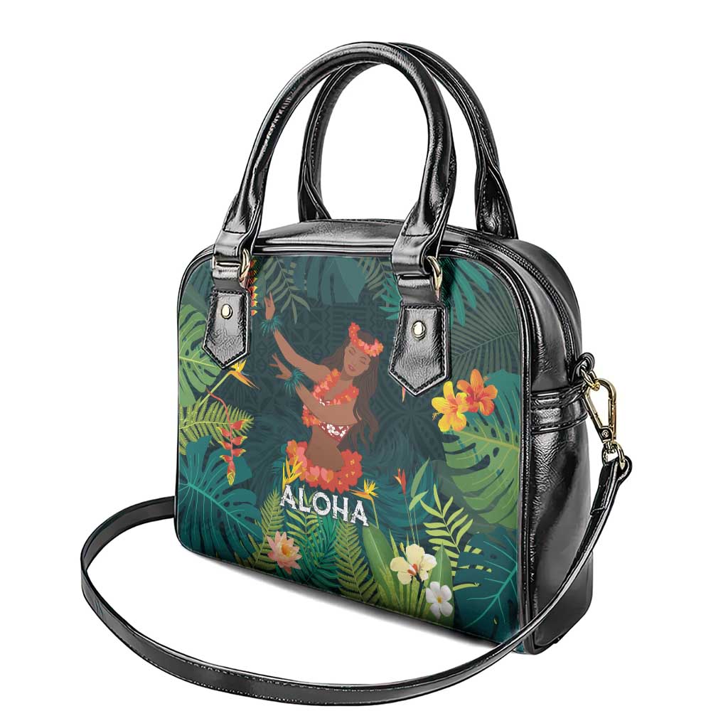 Hawaii Hula Girl Vintage Shoulder Handbag Tropical Forest LT7 - Polynesian Pride