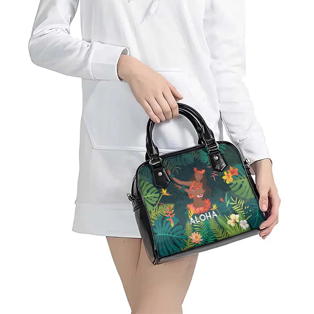 Hawaii Hula Girl Vintage Shoulder Handbag Tropical Forest LT7 - Polynesian Pride