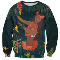 Hawaii Hula Girl Vintage Sweatshirt Tropical Forest LT7 Unisex Colorful - Polynesian Pride