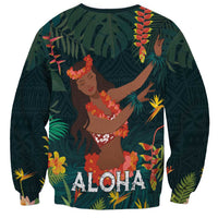 Hawaii Hula Girl Vintage Sweatshirt Tropical Forest LT7 - Polynesian Pride