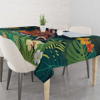 Hawaii Hula Girl Vintage Tablecloth Tropical Forest LT7 - Polynesian Pride