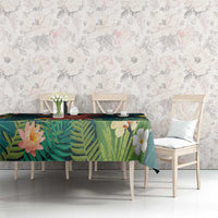 Hawaii Hula Girl Vintage Tablecloth Tropical Forest LT7 - Polynesian Pride